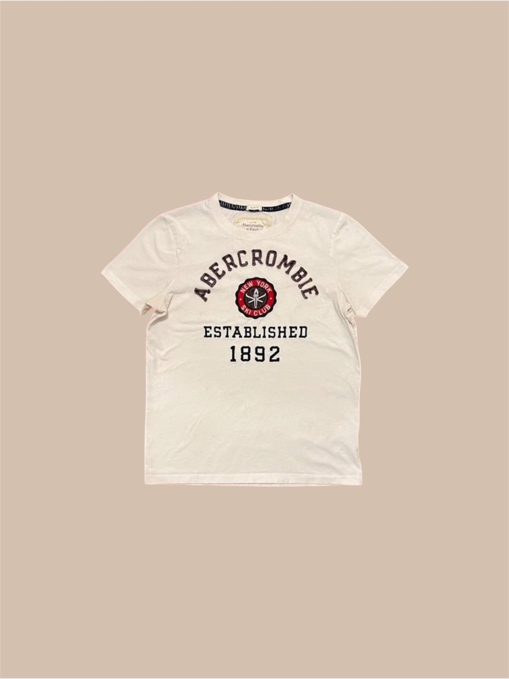 Abercrombie White Graphic Tee - 'Established 1892'
